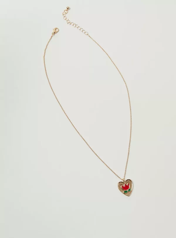 Charmz Heart Pendant Necklace with Lobster Clasp Closure