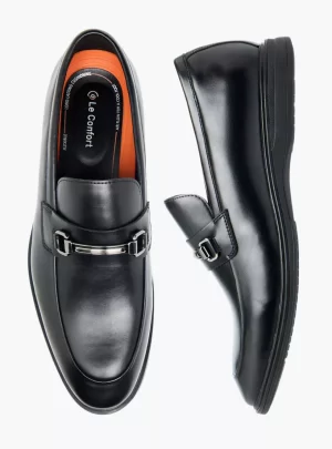 Le Confort Solid Slip-On Loafers with Metal Accent